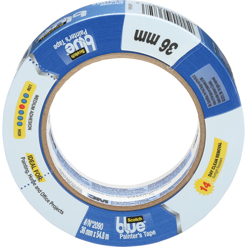ScotchBlue Original Painter's Tape 2090, 36 mm (1-2/5") x 55 m (180'), Blue Action Paper
