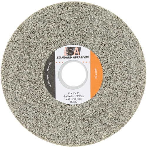 Standard Abrasives General Purpose Plus Wheel, 6" Dia., Medium Grit, Aluminum Oxide Action Paper