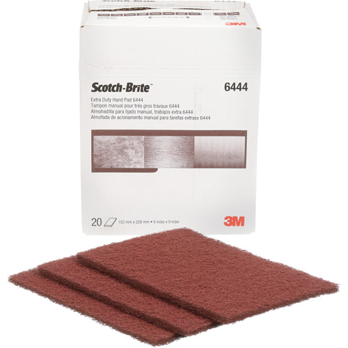 Scotch-Brite Extra-Duty Hand Pad, Aluminum Oxide, 9" x 6", Fine Grit Action Paper