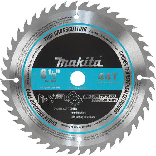 Circular Saw Blade, 6-1/2", 44 Teeth, Wood Use Action Paper