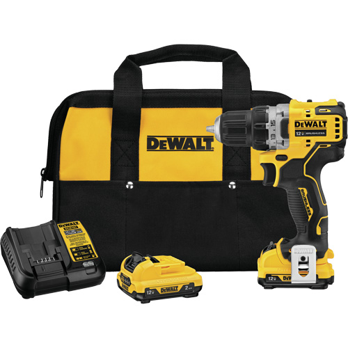 Xtreme Brushless Drill Driver Kit, Lithium-Ion, 12 V, 3/8" Chuck, 250 UWO Torque Action Paper