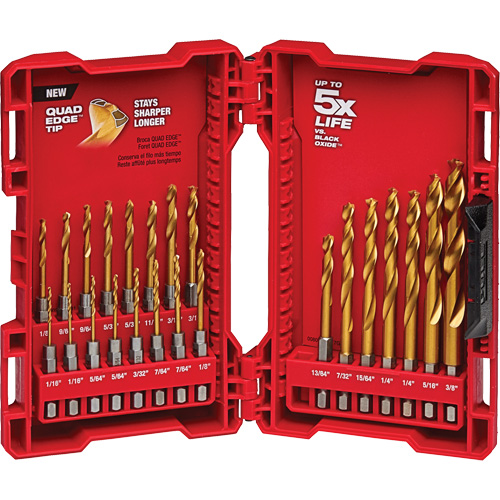 Shockwave Impact Duty Drill Bit Set, 23 Pieces, Titanium Action Paper