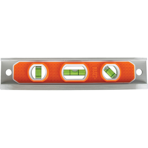 Torpedo Level, 9" L, Aluminum, 3 Vials, Magnetic Action Paper
