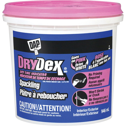 DryDex&reg; Spackling, 946 ml, Plastic Container Action Paper