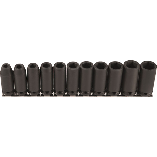 Jeu de douilles longues, 11 Mcx, Chocs, Prise de 3/8", Profond Action Paper
