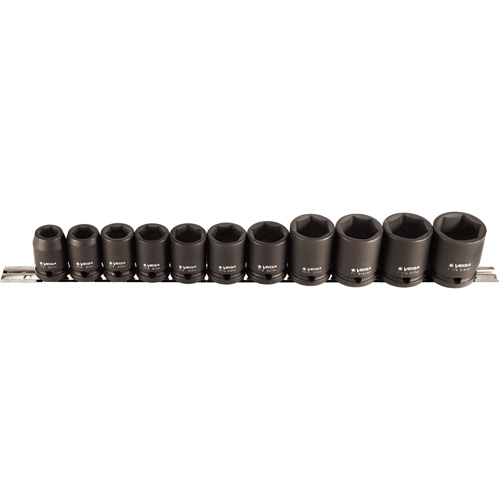 Socket Set, 11 Pcs, Impact, 1/2" Drive Size Action Paper
