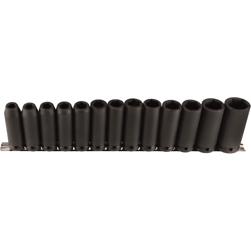 Jeu de douilles longues, 13 Mcx, Chocs, Prise de 1/2", Profond Action Paper