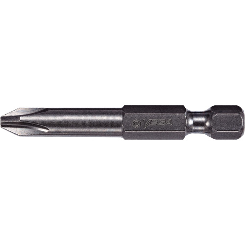 Power Bit, Phillips, #2 Tip, 1/4" Drive Size, 2-3/4" Length Action Paper