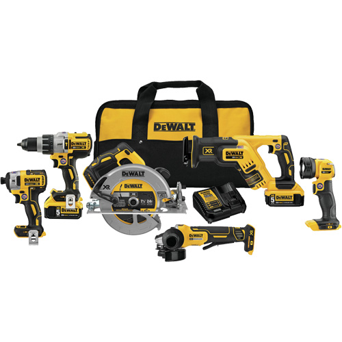 Max XR&reg; Brushless 6-Tool Combo Kit, Lithium-Ion, 20 V Action Paper