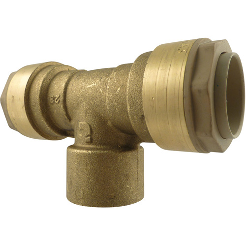 Quickline Air Piping Tee Connect, Brass, 1/2" Action Paper