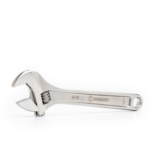 Adjustable Wrench - Boxed, 10" L, 1-5/16"/34 mm Max Width, Chrome Action Paper