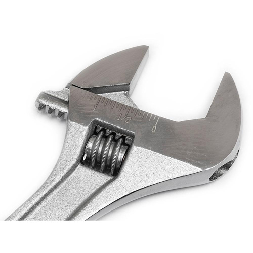 Adjustable Wrench - Boxed, 10" L, 1-5/16"/34 mm Max Width, Chrome Action Paper