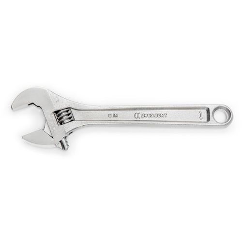 Adjustable Wrench - Bagged, 8" L, 1-1/8"/29 mm Max Width, Chrome Action Paper