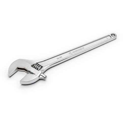 Adjustable Wrench, 18" L, 2-1/16" Max Width, Chrome Action Paper