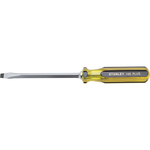 Tournevis pour &eacute;crous &agrave; fente 100 PLUS, Tige de 5/16", Carr&eacute;e, 11-1/8" lo, Prise en Plastique Action Paper