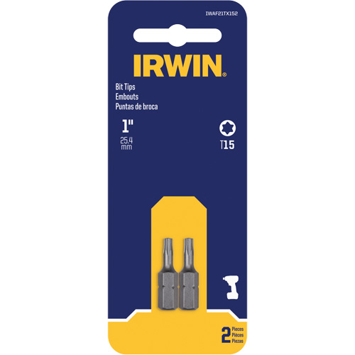 Embouts de tournevis &agrave; ins&eacute;rer, Torx, T-15, Prise 1/4" Action Paper