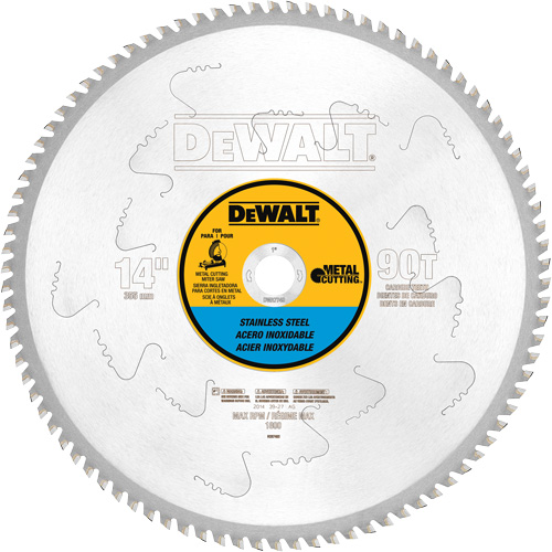 Lame de scie pour coupe d'acier inoxydable Metal Cutting, 14", 90 dents, Pour M&eacute;tal Action Paper