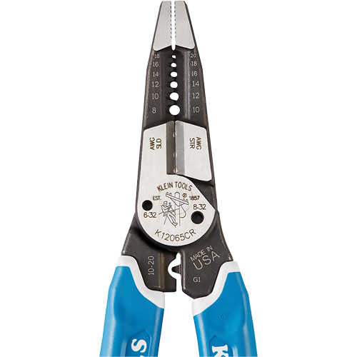 Outil polyvalent Klein-Kurve pour d&eacute;nuder, couper et sertir les fils, 8-1/4" lo, 8 - 20 AWG Action Paper