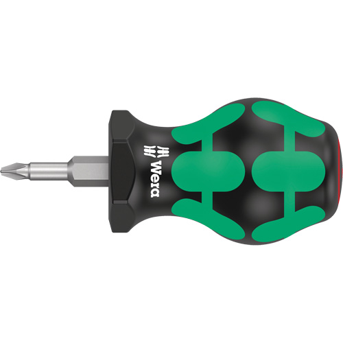 Stubby Phillips Screwdriver, #1, 4" L, Plastic Handle Action Paper