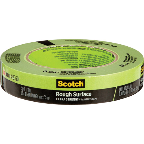 Scotch&reg; Rough Surface Painter's Tape 2060, 24 mm (1") x 55 m (180'), Green Action Paper