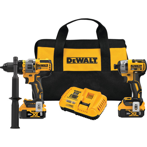 Max* Brushless Cordless Hammer Drill/Driver with Flexvolt Advantage & XR&reg; Impact Driver Kit, Lithium-Ion, 20 V Action Paper
