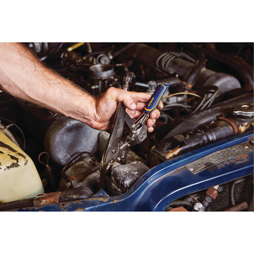 Vise-Grip&reg; Fast Release 10WR Locking Pliers with Wire Cutter, 10" Length, Curved Jaw Action Paper