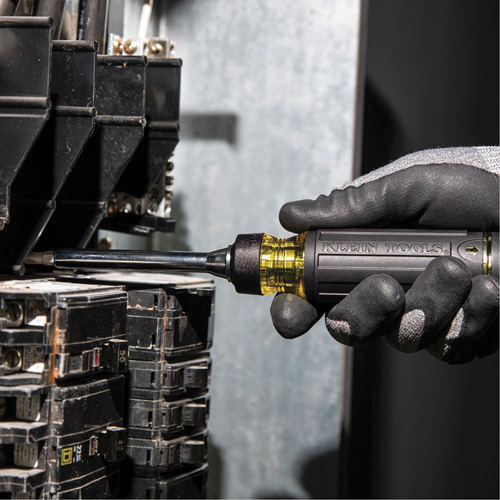 15-in-1 Multi-Bit Ratcheting Screwdriver, 8-3/4" L, Cushion Grip Handle Action Paper