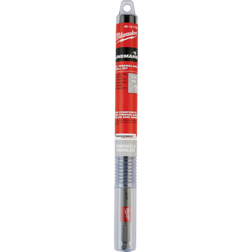 Shockwave Impact Duty Lineman's Fiberglass Drill Bit, 13/16", Carbide Action Paper
