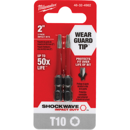 Embout de tournevis Shockwave Impact Duty, Torx, T-10, Prise 1/4" Action Paper