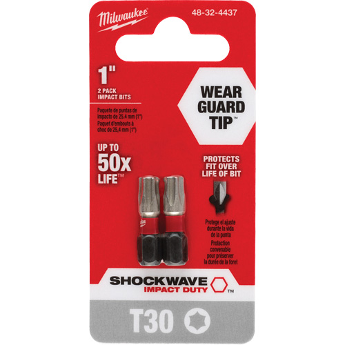 Shockwave Impact Duty Screwdriver Bit, Torx, T-30, 1/4" Drive Action Paper