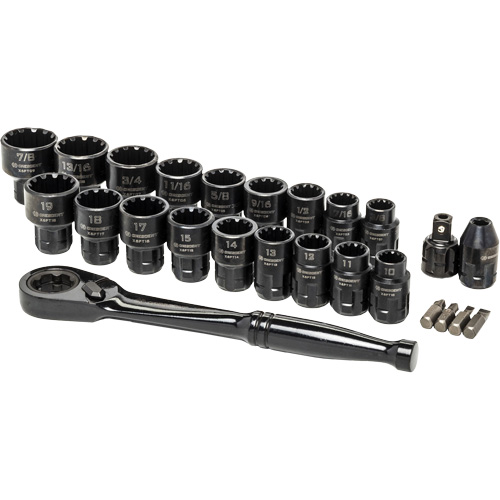 Mechanic's Tool Set, 25 Pcs, 3/8" Drive Size Action Paper