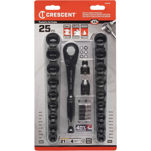 Mechanic's Tool Set, 25 Pcs, 3/8" Drive Size Action Paper