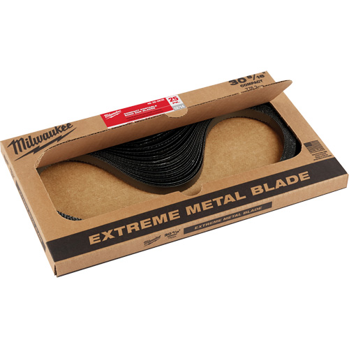 Extreme Metal Band Saw Blades, High Speed Steel, 30-9/16" L x 1/2" W x 0.02" Thick, 12/14 TPI Action Paper