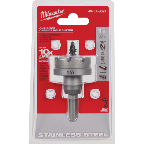 Scies-cloches au carbure monobloc, 1-1/2", Profondeur de la coupe de 3/16" Action Paper