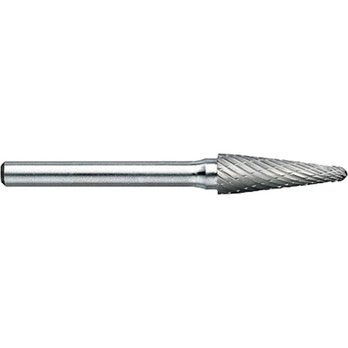 Drillco&reg; Magnum Double Cut Solid Carbide Burr, SL-3, 3/8" Dia., 1/4" Shank, 1-1/16" Depth of Cut Action Paper