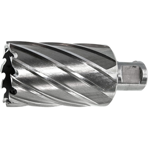 Fraise annulaire Drillco, Diam&egrave;tre de 7/16", Acier rapide, Profondeur de la coupe de 1", Tige 3/4" Action Paper