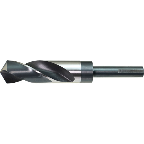 DRILLCO Reduced Shank Drill Bit, 9/16", High Speed Steel, 3" Flute, 118° Point Action Paper