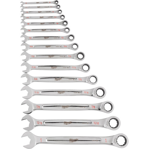Ratcheting Wrench Set, Combination, 15 Pieces, Imperial Action Paper