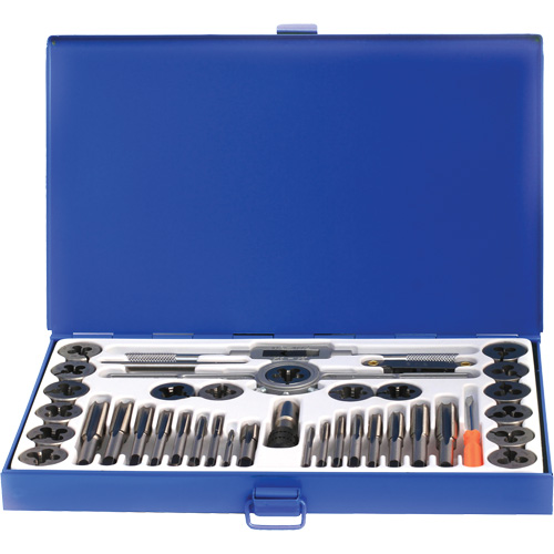 Drillco&reg; Fractional Tap & Die Set, 40 Pieces Action Paper