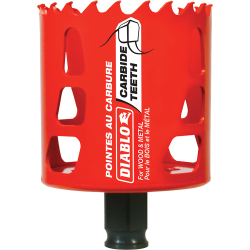 Scie cloche pour bois et m&eacute;tal, 2-1/2", Profondeur de la coupe 2-3/8", Carbure Action Paper