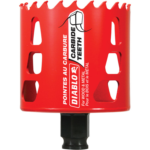 Wood & Metal Hole Saw, 2-3/4", 2-3/8" Depth of Cut, Carbide Action Paper