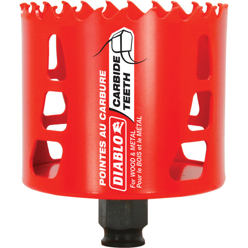 Scie cloche pour bois et m&eacute;tal, 3-1/8", Profondeur de la coupe 2-3/8", Carbure Action Paper