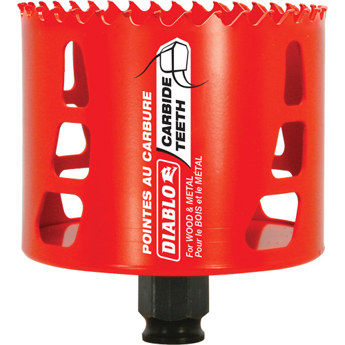 Scie cloche pour bois et m&eacute;tal, 3-1/4", Profondeur de la coupe 2-3/8", Carbure Action Paper