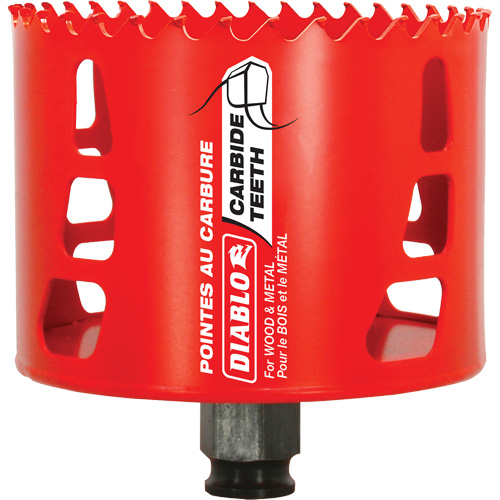 Scie cloche pour bois et m&eacute;tal, 3-1/2", Profondeur de la coupe 2-3/8", Carbure Action Paper