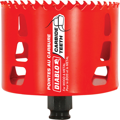 Wood & Metal Hole Saw, 3-5/8", 2-3/8" Depth of Cut, Carbide Action Paper