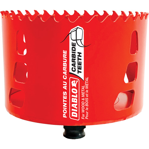 Wood & Metal Hole Saw, 4", 2-3/8" Depth of Cut, Carbide Action Paper