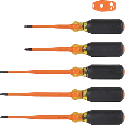 Slim-Tip Insulated Screwdriver Set, 1000 V, 6 Pcs Action Paper