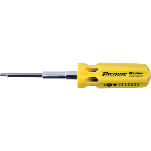 Hex-Calibre SAE Multi-Bit Screwdriver, Plastic Handle Action Paper