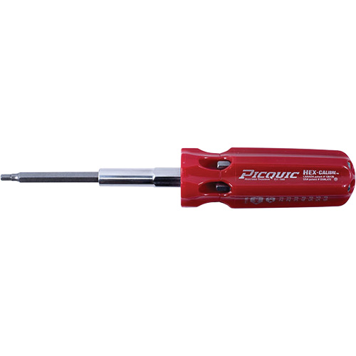Hex-Calibre Metric Multi-Bit Screwdriver, Plastic Handle Action Paper