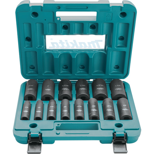 Well Socket Set, 14 Pcs, Impact, 1/2" Drive Size, Deep Action Paper